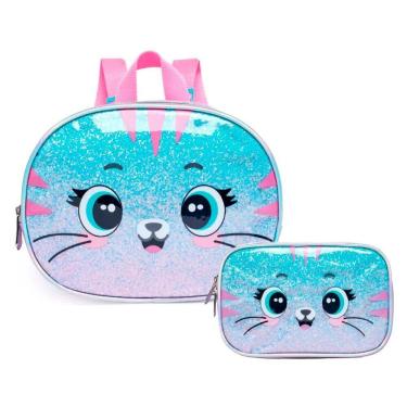 Imagem de Lancheira Térmica + Estojo Box Pack Me Cat Brilhosa