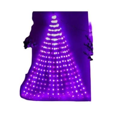 Imagem de Luzes De Cordão De Fada Roxas Para Halloween, 600 LEDs, Cortina De Cas