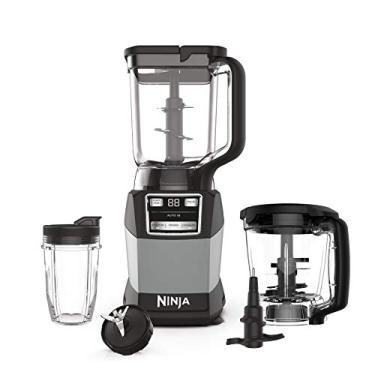 Imagem de Liquidificador Ninja, sistema compacto de cozinha, 1200 W, 3 funções, smoothies, massas e bebidas congeladas, Auto-IQ, 2 L; jarra de 1 L Tigela de 530 ml Copo dose única, cinza, AMZ493BRN