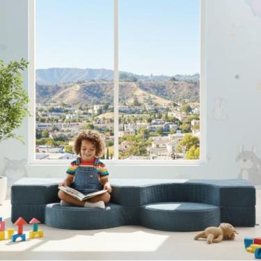 Imagem de TEXSTEAD Futon conversível para sofá-cama dobrável de 190 cm, sofá-cama de tamanho completo, capa de veludo cotelê lavável e espuma de alta densidade, colchão 2 em 1, sem montagem para sala de estar