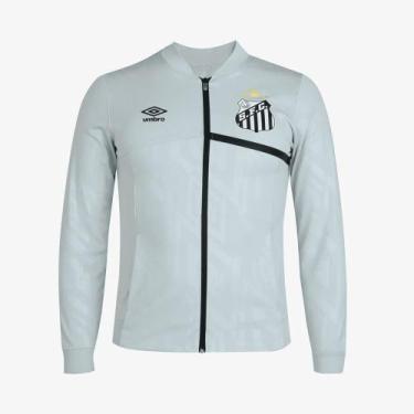 Imagem de Jaqueta Santos Hino 2025 Umbro Masculino, G, Cinza, Masculino