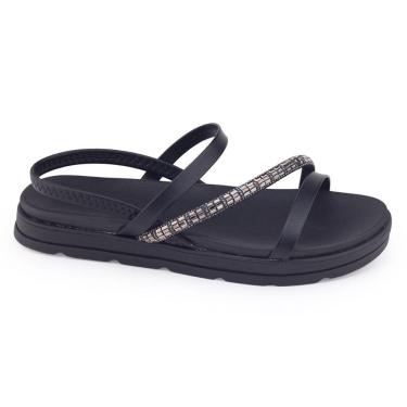 Imagem de Sandália feminina Moleca 5490.104 tira brilho elástic papete