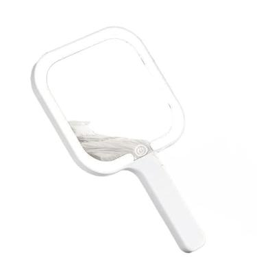 Imagem de Espelho De Maquiagem Espelho De MãO Com Led RecarregáVel Dispositivo De Maquiagem Usb E AcessóRios FáCil De Usar PráTico Para Transportar(QUADRADO)