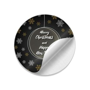 Imagem de Ladrilho Decorativo de Cerâmica Feliz Natal e Feliz Ano Novo Estrelas Fundo Escuro