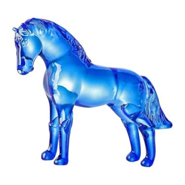 Imagem de IEUDNS Estátua de cavalo de vidro em miniatura, figura simples para mesa, ornamento Feng Shui, item colecionável para decoração de casa ou, Style F