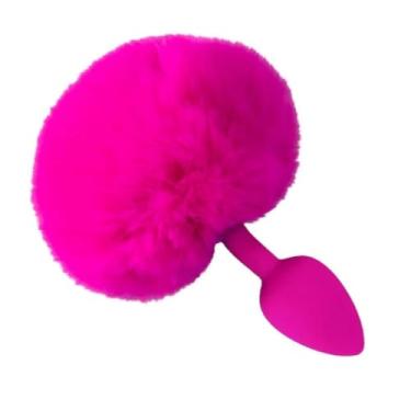 Imagem de Plug Anal De Silicone Pequeno Com Rabo De Coelho 2,75 x 6,3 cm Brinquedo Erótico Acessório De Fetiche PL171P (PINK)