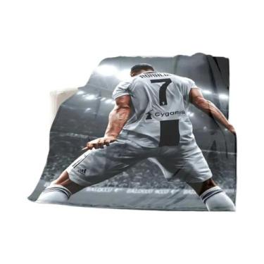 Imagem de Cobertor Estampado CR7 Futebol Quente Macio Confortável Para Piqueniqu