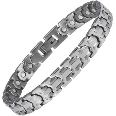 Imagem de INOX Pulseira magnética de aço inoxidável feminina 20 cm/9 mm (prata)