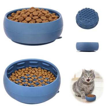 Imagem de 2 tigelas de silicone para alimentação lenta para cães, tigelas de alimentação para cães de 11,4 x 11,4 cm com ventosa, brinquedo de quebra-cabeça para cães e tapete para lamber para banho, tigela