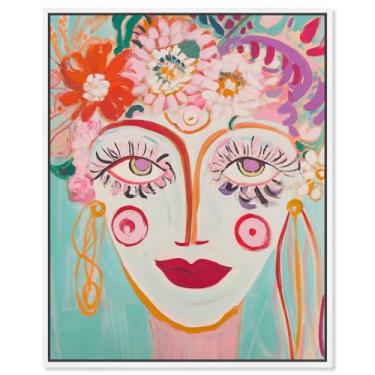 Imagem de Art Remedy Retratos modernos em tela Her Petal Eyes, moldura branca, 51 x 61 cm