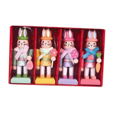 Imagem de Esquirla Conjunto de 4 enfeites de Natal em forma de quebra-nozes para pendurar, decoração natalina, artesanato, fantoches de quebra-nozes para prateleira,