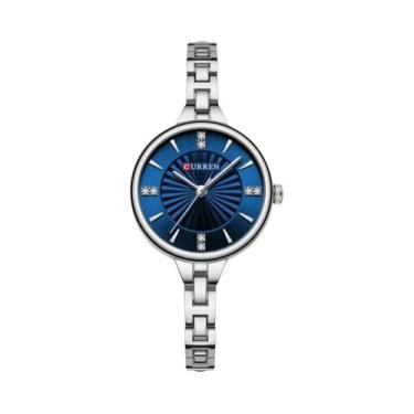 Imagem de Relógio De Quartzo Feminino CURREN 9097 Em Ouro E Prata, Casual, À Pro