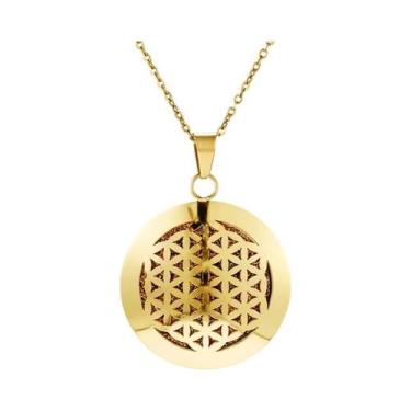 Imagem de Colar Difusor De Óleo Essencial Em Aço Inoxidável Para Mulheres, Pinge