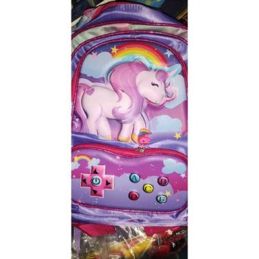 Imagem de Kit Mochila Escolar Creche Infantil Para Menina Com Rodinhas - NoBrand