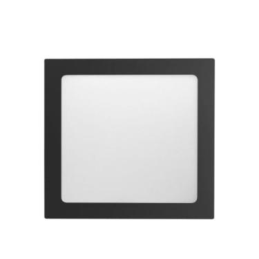 Imagem de Kit 5 Painel LED 18W LYS Quadrado Embutir Preto - TASCHIBRA, Luz Quent
