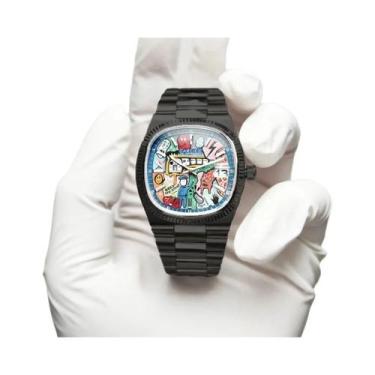 Imagem de Relógio Masculino Quadrado De Quartzo 2025 Com Mostrador De Arte Abstr