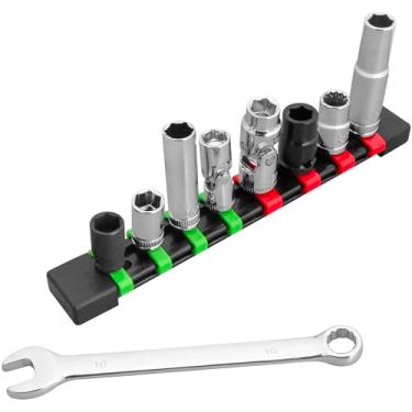 Imagem de Performance Tool W39001 Conjunto de soquete e chave inglesa de 10 mm - Impacto, junta em U, poço profundo e raso, chave combinada, aço de liga de cromo vanádio