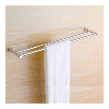 Imagem de CGKs6anmU Prateleira de banheiro toalheiro barra espaço alumínio camada única suporte de toalha de banho montado na parede 30 ~ 80 cm (tamanho: 60 cm) (80 cm)