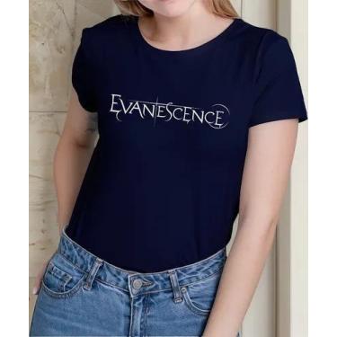 Imagem de Camiseta Camisa Feminina Masculina Adulto Algodão Banda de Rock Evanes