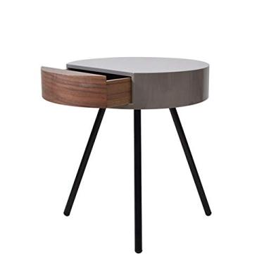 Imagem de UWEREBFM Mesa lateral nórdica moderna mesa lateral sala de estar, sofá, canto, mesa de centro, mesa de cabeceira redonda, bandeja criativa para sala de estar, móveis