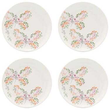 Imagem de Jogo 4 Pratos Sobremesa Oxford Jardim Secreto 20 cm Cerâmica Decorada