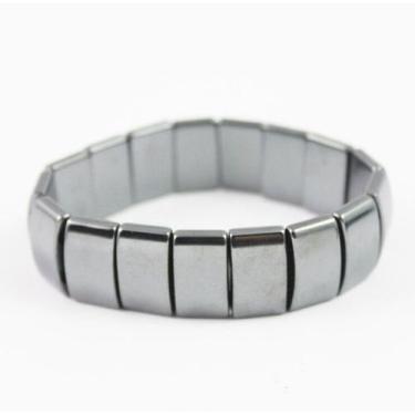 Imagem de Pulseira Magnética Pedra Magnetita Imantada Bracelete Chata - JTA