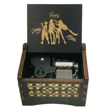 Imagem de EPOXY SEA Kpopes Golden Windup Muisc Box 18 Note Demon Laser Hunter Gravado Madeira Vintage Caixa Muiscal Presentes para Natal Aniversário (291-EJ1 Windup)