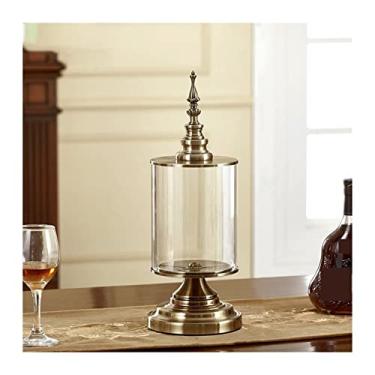 Imagem de KEG801302 Vasos nórdicos de metal vaso de flores luxuosos vasos de vidro criativo transparente grande retrô sala de estar vaso decoração artesanato doméstico vaso de presente (pequeno)