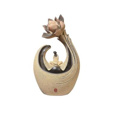 Imagem de Fonte de Água de Mesa Zen Enfeites de Água Flutuante Novas Decorações de Casa Chinesa Escritório Sala de Chá Fonte de Mesa Paisagem Circulante Água para Decoração de Casa e Escritório