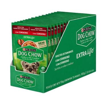 Imagem de Ração úmida Dog Chow Sabores Variados para Cães 15x100 g, Cordeiro Tod
