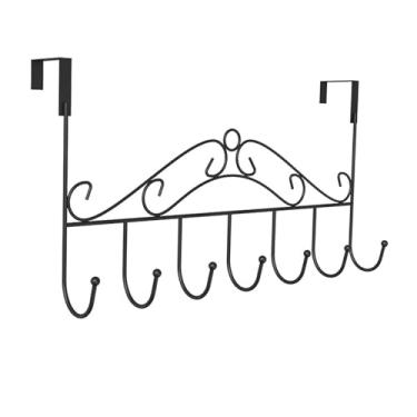 Imagem de Generic Cabideiro de Porta com 7 Ganchos Resistentes para Pendurar Toalhas, Jaquetas e Bolsas na Sala de Estar, Preto