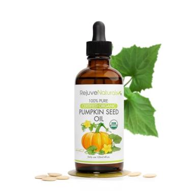 Imagem de Óleo de semente de abóbora orgânico (frasco de 118 ml) Certificado orgânico USDA, 100% puro, prensado a frio. Aumente o crescimento do cabelo para cílios, sobrancelhas e cabelos. Controle hiperativo