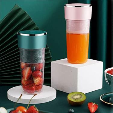 Imagem de Mixer de suco portátil recarregável via USB copo elétrico multifuncional para mistura ideal milkshake frutas trituração gelo e batedura