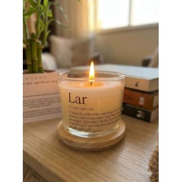 Imagem de Vela Aromática Decorativa em Vidro Transparente com Tampa de Madeira, 120g, Mensagem Inspiradora, Aromaterapia, 7cm x 8cm, Cilíndrica (Aroma: Baunilha - Mensagem: Gratidão)