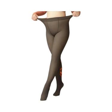 Imagem de Meia-calça De Inverno plus Size Feminina Translúcida, Elástica, De Lã,