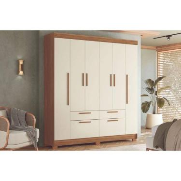 Imagem de Guarda Roupa 6 Portas Guarapuava Jatoba/Areia - Santos Andirá