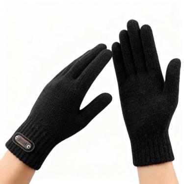 Imagem de Luva térmica de ciclismo, luvas elásticas quentes de inverno, sem sexo, para trabalho, acampamento, caminhada, corrida, ciclismo, dirigir