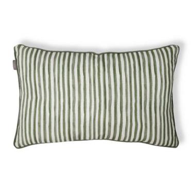 Imagem de Capa de Almofada Retangular Cordonê Listras Sofia Verde - Westwing Col