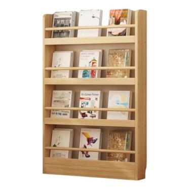 Imagem de Estante de parede atrás da porta alta e estreita atrás da porta estante de parede de 3 a 6 camadas com prateleiras de armazenamento abertas para quarto, sala de estar, escritório em casa, atrás da