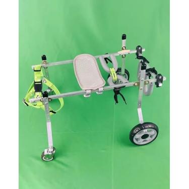 Imagem de Cadeira de rodas de carrinho de cachorro de 4 rodas para cães de tamanho pequeno, dispositivo de caminhada de reabilitação de animais de estimação de corpo inteiro, andador assistido por cães