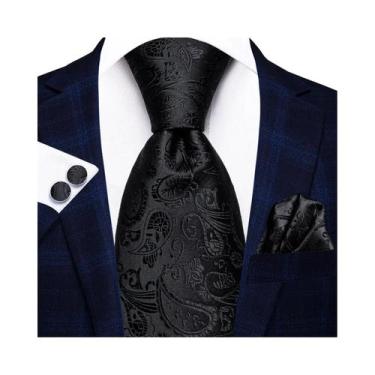 Imagem de Conjunto De Gravata, Abotoaduras E Lenço De Bolso Masculino Para Casam