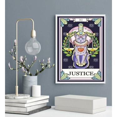Imagem de Quadro Carta Tarot Gato Justiça 45X34Cm - Com Vidro