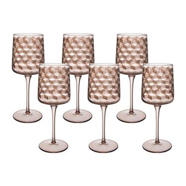 Imagem de Jogo De Taças Copa E Cia 6 Peças Geo 320ml Em Vidro âmbar