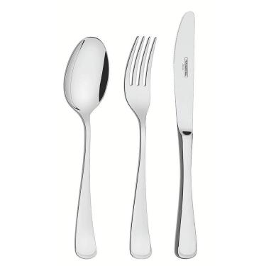 Imagem de Faqueiro Tramontina Mônaco Aço Inox Facas De Mesa Forjadas Brilho Detalhes No Cabo Sem Estojo 130 Pç