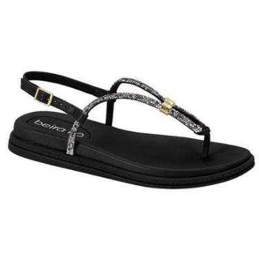 Imagem de Sandalia Rasteira Papete Strass Beira Rio 8513109 Feminina-Feminino