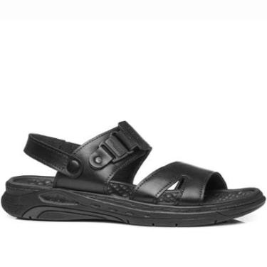 Imagem de Sandália Pegada Masculino em Couro Preto 134553-03-Masculino