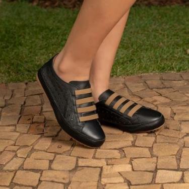 Imagem de Mocassim Sapatenis Feminino Couro legítimo Solado Antiderrapante-Feminino