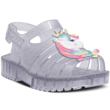 Imagem de Sandália Rasteira Unicórnio Nº 19 Ao 26 Infantil Menina 12.69-Feminino