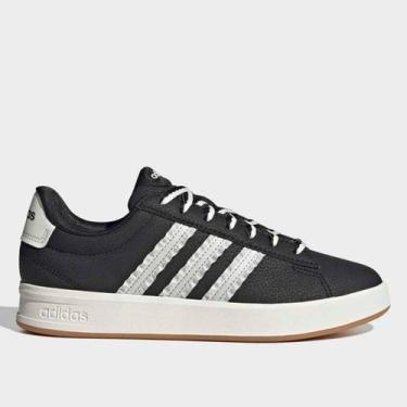 Imagem de Tênis Adidas Grand Court 3.0 Feminino, Preto, Branco, 36