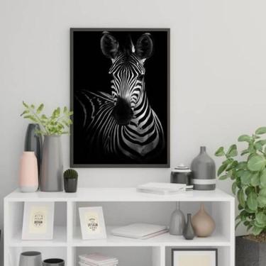 Imagem de Quadro Decorativo Fotografia Zebra 24X18Cm - Com Vidro